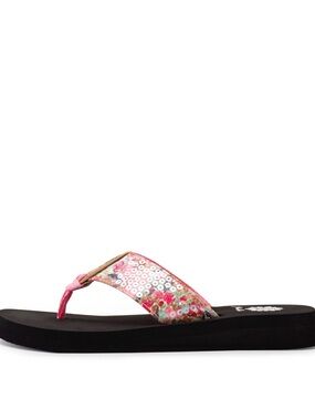 YELLOW BOX FRANCES PINK MULTI FLIP FLOP SANDAL MEDIUM WIDTH NEW IN BOX